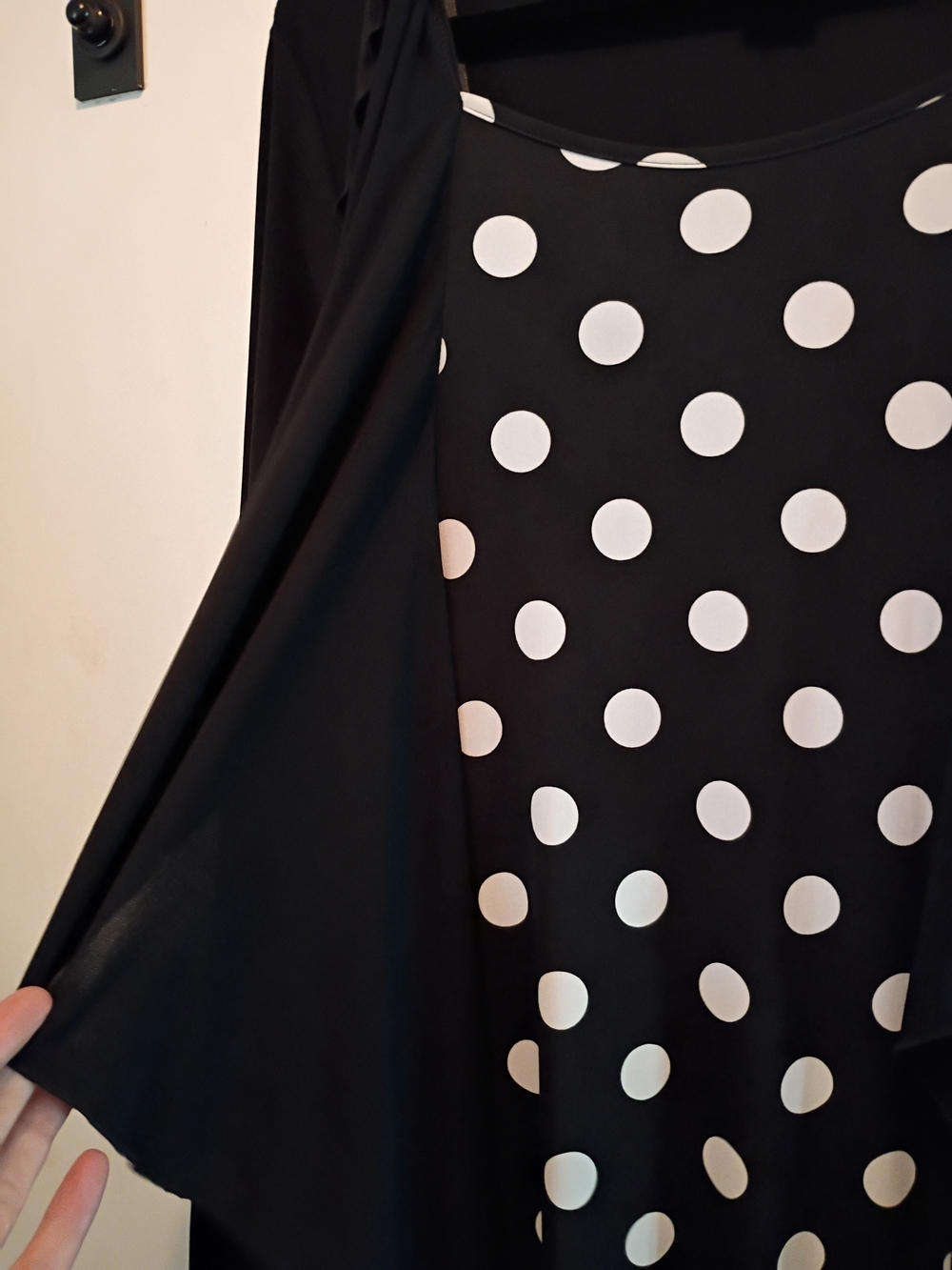 Lemmie For Nina Leonard Black Polka Dot Midi Dress with Scoop Neck - Picture 4 of 10